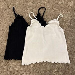 Brandy Melville Black and White Camisoles